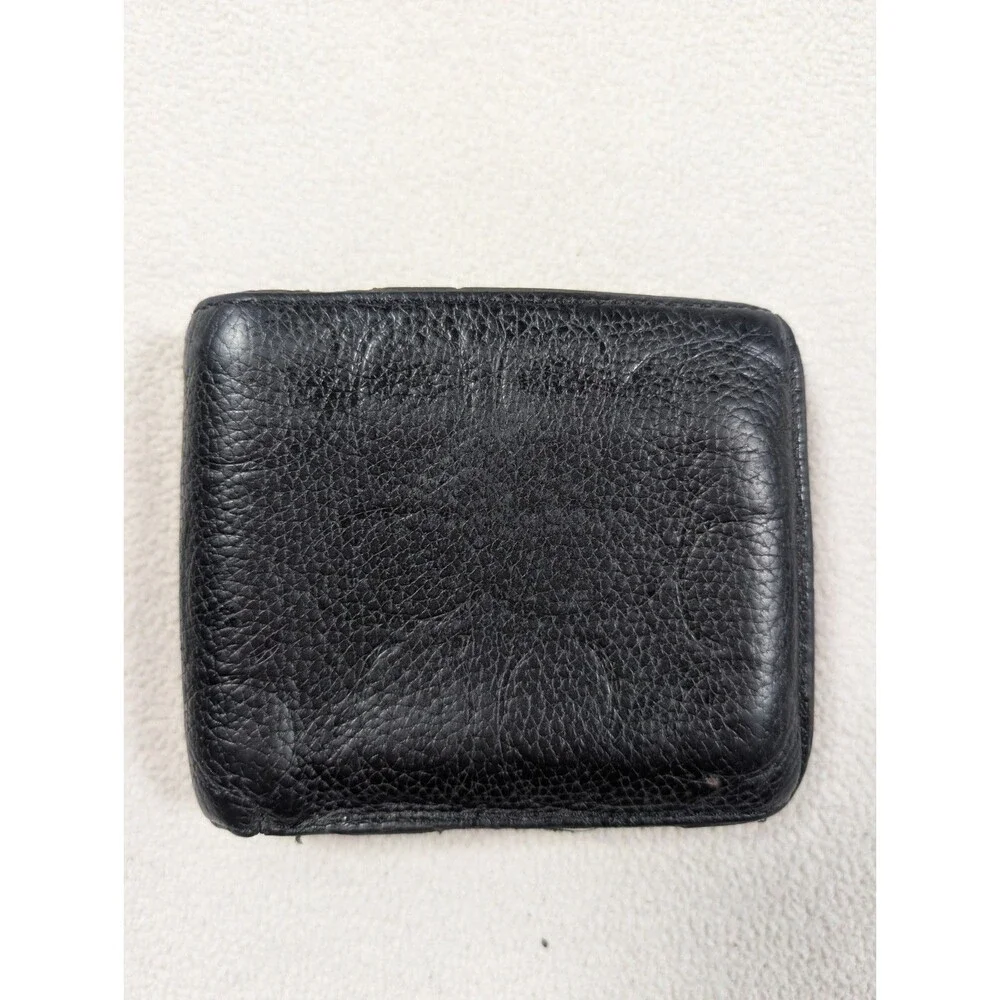 Coach Men's 3-in-1 Compact ID Wallet Black Embossed Signature Leather Monogram